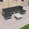 Lauko baldų komplektas Sodo komplektas su pagalvėlėmis, 7 dalių, pušies masyvas