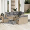Sofa Sodo komplektas su pagalvėlėmis, 9 dalių, smėlio, poliratanas
