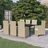 Lauko baldų komplektas Sodo komplektas su pagalvėlėmis, 9 dalių, smėlio spalvos