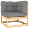 Lauko baldų komplektas Sodo komplektas su pagalvėlėmis, 9 dalių, pušies masyvas