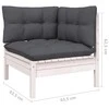 Lauko baldų komplektas Sodo komplektas su pagalvėmis, 13 dalių, baltas, pušies mediena
