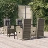Lauko baldų komplektas Sodo komplektas, 5 dalių, juodas/pilkas, poliratanas