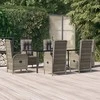 Lauko baldų komplektas Sodo komplektas, 7 dalių, juodas/pilkas, poliratanas