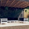 Lauko baldų komplektas Sodo komplektas su pagalvėmis, 7 dalių, pušies medienos masyvas