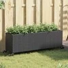 Sodo loveliai su ratukais, 2vnt., juodi, 107x32x38cm, ratanas