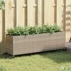 Sodo loveliai su ratukais, 2vnt., pilki, 107x32x38cm, ratanas