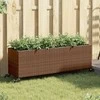 Sodo loveliai su ratukais, 2vnt., rudi, 107x32x38cm, PE ratanas