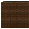 Sodo lovelis su 3 vazonais, rudas, 105x30x32cm, poliratanas