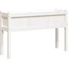 Sodo lovelis su kojelėmis, baltas, 110x31x70cm, pušies masyvas