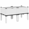 Sodo lovelis su kojomis, baltos spalvos, 80x40x42cm, PP