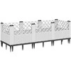 Sodo lovelis su kuoliukais, baltas, 123,5x43,5x43,5cm, PP
