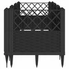 Sodo lovelis su kuoliukais, juodas, 123,5x43,5x43,5cm, PP