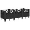 Sodo lovelis su kuoliukais, juodas, 123,5x43,5x43,5cm, PP