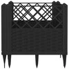 Sodo lovelis su kuoliukais, juodas, 43,5x43,5x43,5cm, PP
