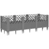 Sodo lovelis su kuoliukais, pilkas, 123,5x43,5x43,5cm, PP