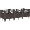Sodo lovelis su kuoliukais, rudas, 123,5x43,5x43,5cm, PP