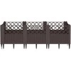 Sodo lovelis su kuoliukais, rudas, 123,5x43,5x43,5cm, PP