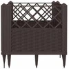 Sodo lovelis su kuoliukais, rudas, 43,5x43,5x43,5cm, PP
