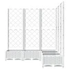 Sodo lovelis su treliažu, baltos spalvos, 120x120x121,5cm, PP