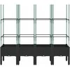 Sodo lovelis su treliažu, juodos spalvos, 160x40x142,5cm, PP