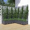 Sodo lovelis su treliažu, tamsiai pilkas, 120x120x121,5cm, PP