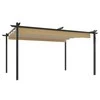 Sodo pavėsinė su įtraukiamu stogu, taupe spalvos, 4x3m