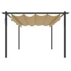 Sodo pavėsinė su įtraukiamu stogu, taupe spalvos, 4x3m