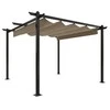 Sodo pavėsinė su įtraukiamu stogu, taupe spalvos, 3x3m