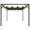 Sodo pavėsinė su įtraukiamu stogu, taupe spalvos, 3x3m, 180g/m²