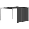 Sodo pavėsinė su šonine užuolaida, antracito spalvos, 4x3x2,25m