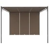 Sodo pavėsinė su šonine užuolaida, taupe spalvos, 4x3x2,25m