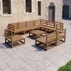 Lauko baldų komplektas Sodo poilsio baldų komplektas, 10 dalių, rudas, pušies masyvas