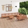 Lauko baldų komplektas Sodo poilsio baldų komplektas, 10 dalių, medaus rudas, pušis
