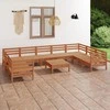 Lauko baldų komplektas Sodo poilsio baldų komplektas, 10 dalių, medaus rudas, pušis