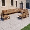 Lauko baldų komplektas Sodo poilsio baldų komplektas, 10 dalių, rudas, pušies masyvas