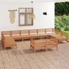 Lauko baldų komplektas Sodo poilsio baldų komplektas, 12 dalių, medaus rudas, pušis