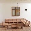 Lauko baldų komplektas Sodo poilsio baldų komplektas, 13 dalių, rudas, pušies masyvas