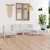 Lauko baldų komplektas Sodo poilsio baldų komplektas, 4 dalių, baltas, pušies masyvas