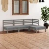 Lauko baldų komplektas Sodo poilsio baldų komplektas, 4 dalių, pilkas, pušies masyvas
