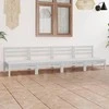 Lauko baldų komplektas Sodo poilsio baldų komplektas, 4 dalių, baltas, pušies masyvas