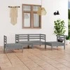 Lauko baldų komplektas Sodo poilsio baldų komplektas, 4 dalių, pilkas, pušies masyvas