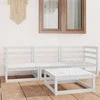 Lauko baldų komplektas Sodo poilsio baldų komplektas, 4 dalių, baltas, pušies masyvas
