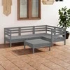 Lauko baldų komplektas Sodo poilsio baldų komplektas, 5 dalių, pilkas, pušies masyvas