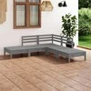 Lauko baldų komplektas Sodo poilsio baldų komplektas, 5 dalių, pilkas, pušies masyvas
