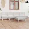Lauko baldų komplektas Sodo poilsio baldų komplektas, 5 dalių, baltas, pušies masyvas