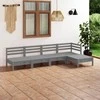 Lauko baldų komplektas Sodo poilsio baldų komplektas, 5 dalių, pilkas, pušies masyvas