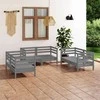 Lauko baldų komplektas Sodo poilsio baldų komplektas, 6 dalių, pilkas, pušies masyvas