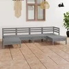 Lauko baldų komplektas Sodo poilsio baldų komplektas, 6 dalių, pilkas, pušies masyvas