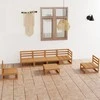 Lauko baldų komplektas Sodo poilsio baldų komplektas, 7 dalių, rudas, pušies masyvas