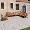 Lauko baldų komplektas Sodo poilsio baldų komplektas, 7 dalių, rudas, pušies masyvas
